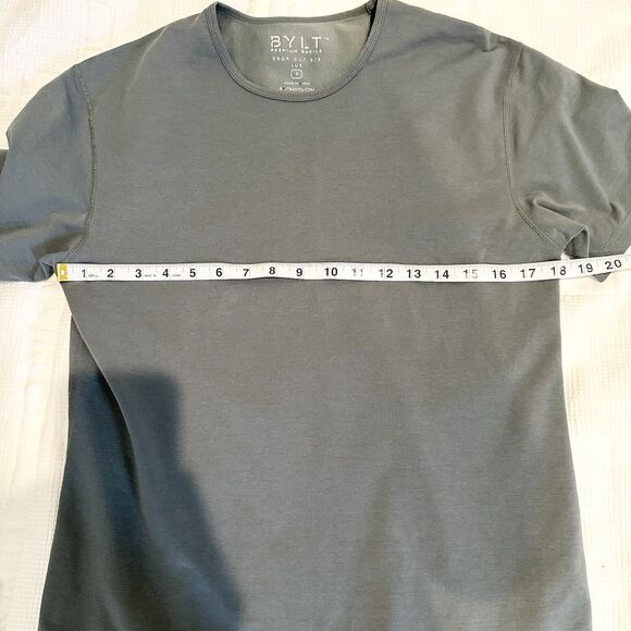 BYLT Shirt Mens Small Green Lux Drop Cut S/S Short Sleeve Stretch Casual - Picture 7 of 8